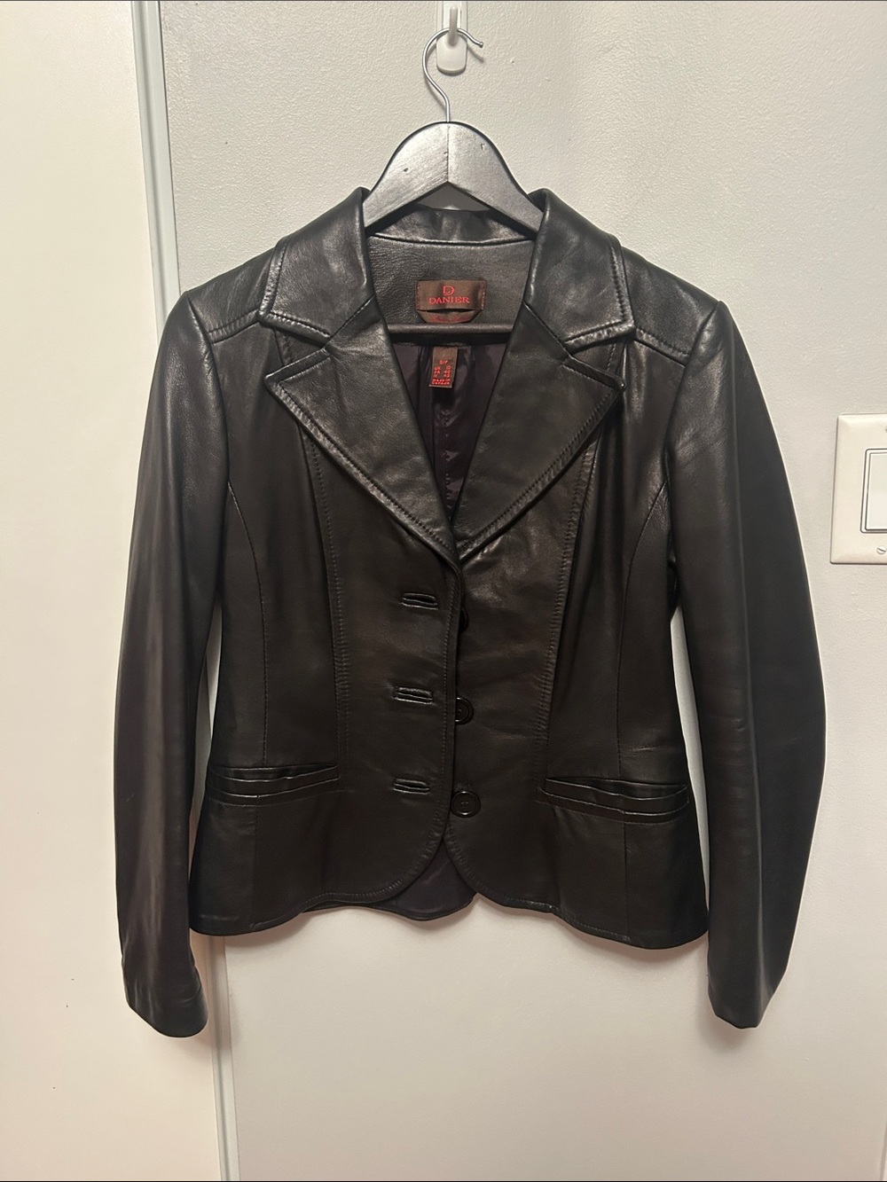 Danier Black Leather Tailored Blazer